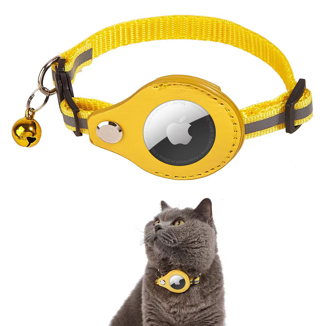PSP-102 AirTag Reflective Pet Tracking Cat Collar
